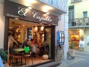 Entrada del restaurante El Capillo en Collioure
