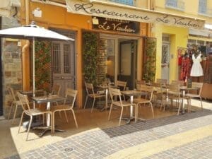 Entrance of the restaurant Le Vauban in Collioure